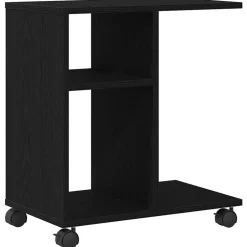 Best vidaXL Sidobord med hylla 50 x 30 x 55 cm Konstruerat trä Svart ek