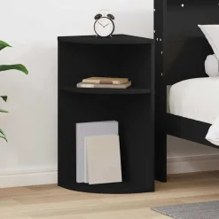 vidaXL Sidobord Svart 29,6 x 29,6 x 60 cm Konstruerat trä
