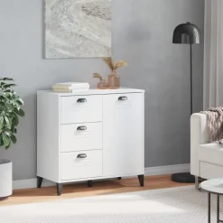 vidaXL Sidobord VIKEN 80x40x80 cm konstruerat trä Vit
