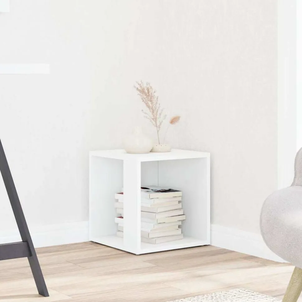 vidaXL Sidobord vit 33x33x34,5 cm konstruerat trä