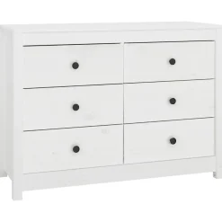vidaXL Sidoskåp vit 100x40x72 cm massiv furu