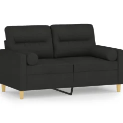 vidaXL 2-sits soffa med prydnadskuddar svart 120 cm tyg