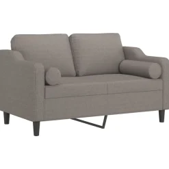 Clearance vidaXL 2-sits soffa med prydnadskuddar 120 cm tyg Taupe