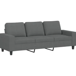 vidaXL 3-sitssoffa med fotpall Mörkgrå 180 cm tyg