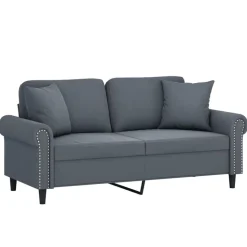 vidaXL 2-sitssoffa med prydnadskuddar mörkgrå 140 cm sammet