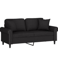 Sale vidaXL 2-sitssoffa med prydnadskuddar 140 cm sammet Svart