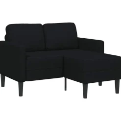 Sale vidaXL 2-sitssoffa med schäslong L-formad 125 cm tyg Svart