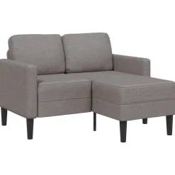 vidaXL 2-sitssoffa med schäslong L-formad taupe 125 cm tyg