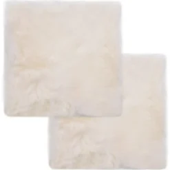 vidaXL Sittdynor 2 st vit 40x40 cm äkta fårskinn