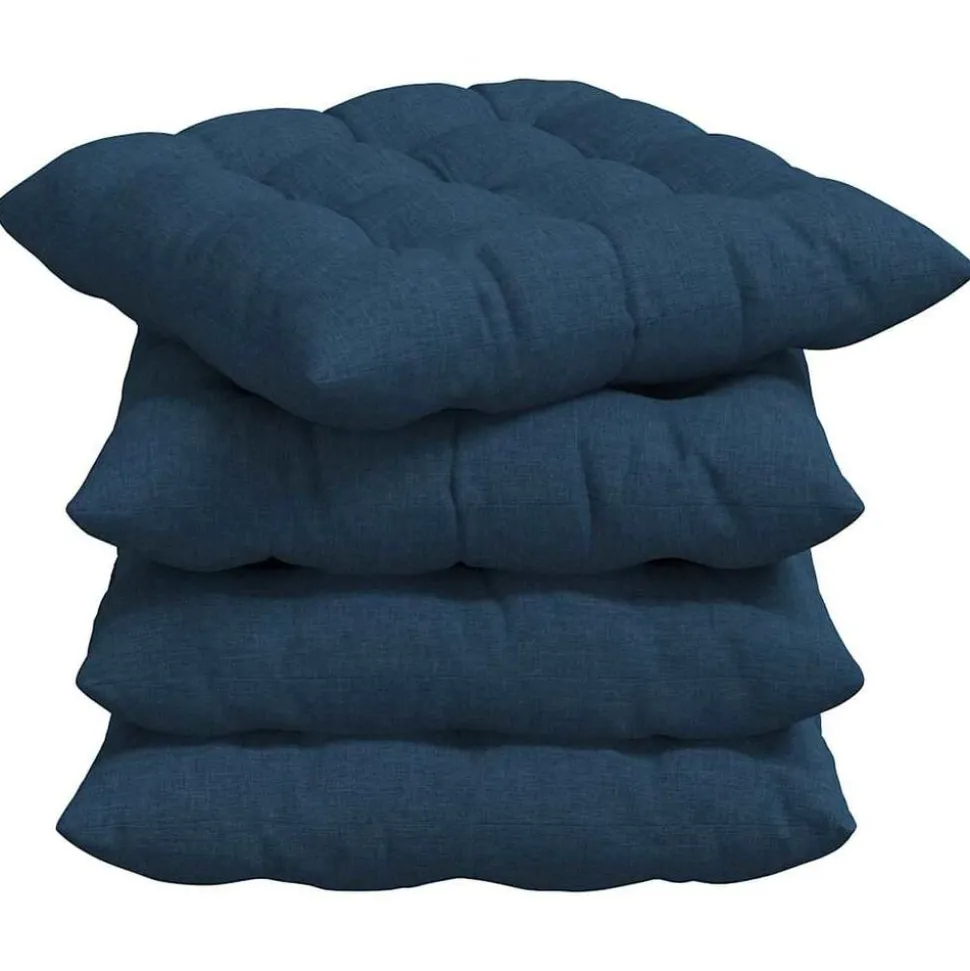 vidaXL Sittkuddar 4 pcs Blå 40 x 40 x 6 cm tyg