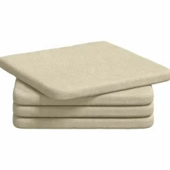 New vidaXL Sittkuddar 4 pcs 40 x 40 x 3 cm tyg Kräm