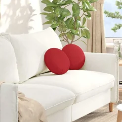 New vidaXL Sittkuddar 2 pcs Ø30 x 13 cm tyg Röd