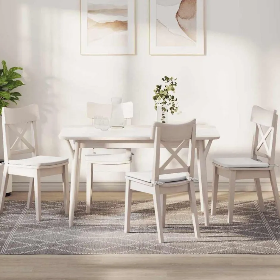 Outlet vidaXL Sittkuddar 4 pcs 40 x 40 x 3 cm tyg Vit