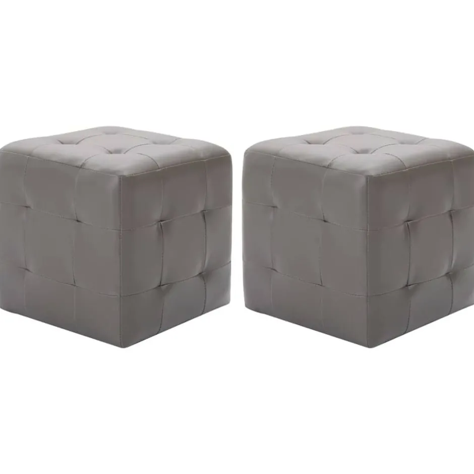 Sale vidaXL Sittpuff 2 st 30x30x30 cm konstläder Grå