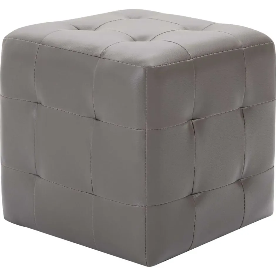 Sale vidaXL Sittpuff 2 st 30x30x30 cm konstläder Grå