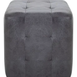 vidaXL Sittpuff 2 st grå 30x30x30 cm konstmocka