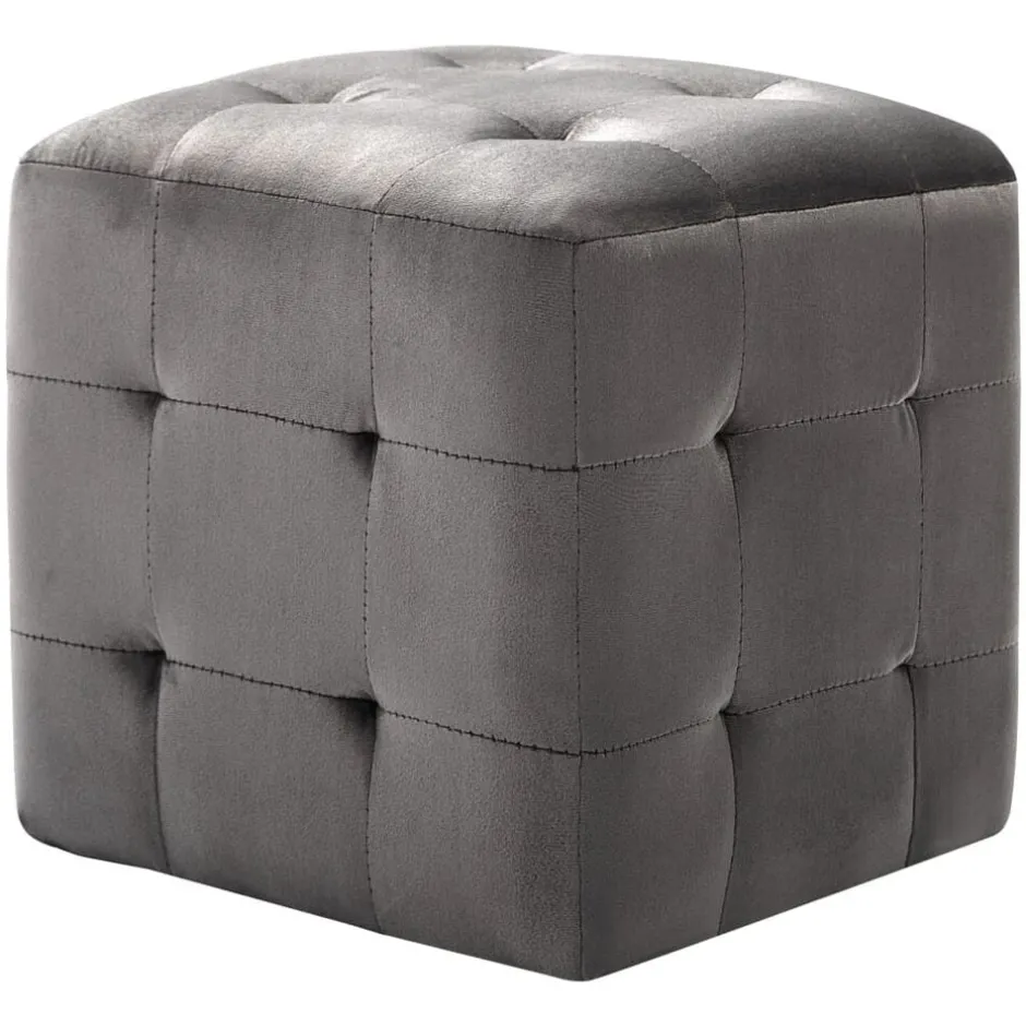 Sale vidaXL Sittpuff 2 st 30x30x30 cm sammetstyg Grå