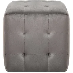 Sale vidaXL Sittpuff 2 st 30x30x30 cm sammetstyg Grå