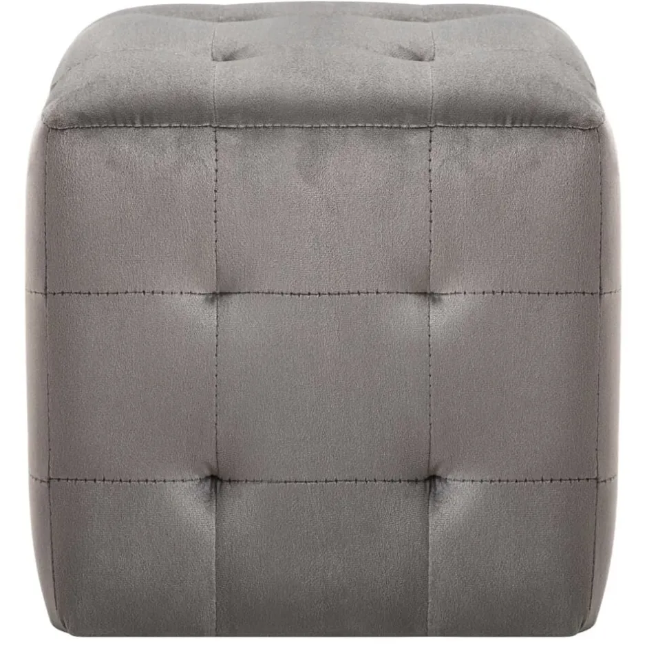 Sale vidaXL Sittpuff 2 st 30x30x30 cm sammetstyg Grå