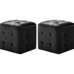 vidaXL Sittpuff 2 st svart 30x30x30 cm sammetstyg