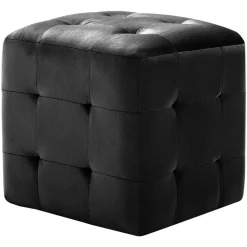 vidaXL Sittpuff 2 st svart 30x30x30 cm sammetstyg