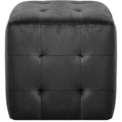 vidaXL Sittpuff 2 st svart 30x30x30 cm sammetstyg