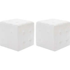 vidaXL Sittpuff 2 st vit 30x30x30 cm konstläder