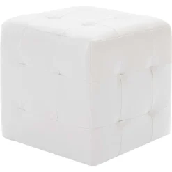 vidaXL Sittpuff 2 st vit 30x30x30 cm konstläder