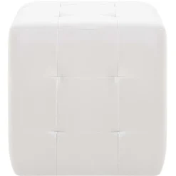vidaXL Sittpuff 2 st vit 30x30x30 cm konstläder