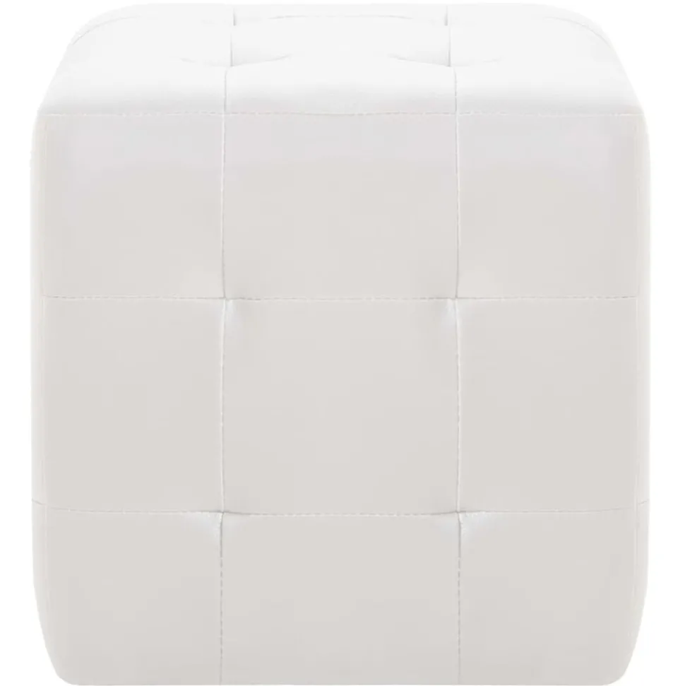 vidaXL Sittpuff 2 st vit 30x30x30 cm konstläder