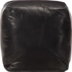Discount vidaXL Sittpuff 40x40x40 cm äkta getskinn Svart