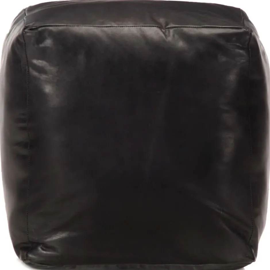 Discount vidaXL Sittpuff 40x40x40 cm äkta getskinn Svart