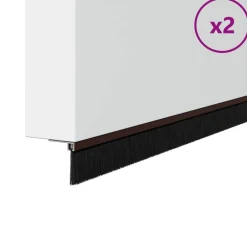 Clearance vidaXL Självhäftande dörrborstlist 2 pcs 100 cm Aluminiumlegering Brun