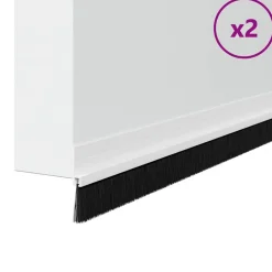 vidaXL Självhäftande dörrborstlist 2 pcs Vit 100 cm Aluminiumlegering