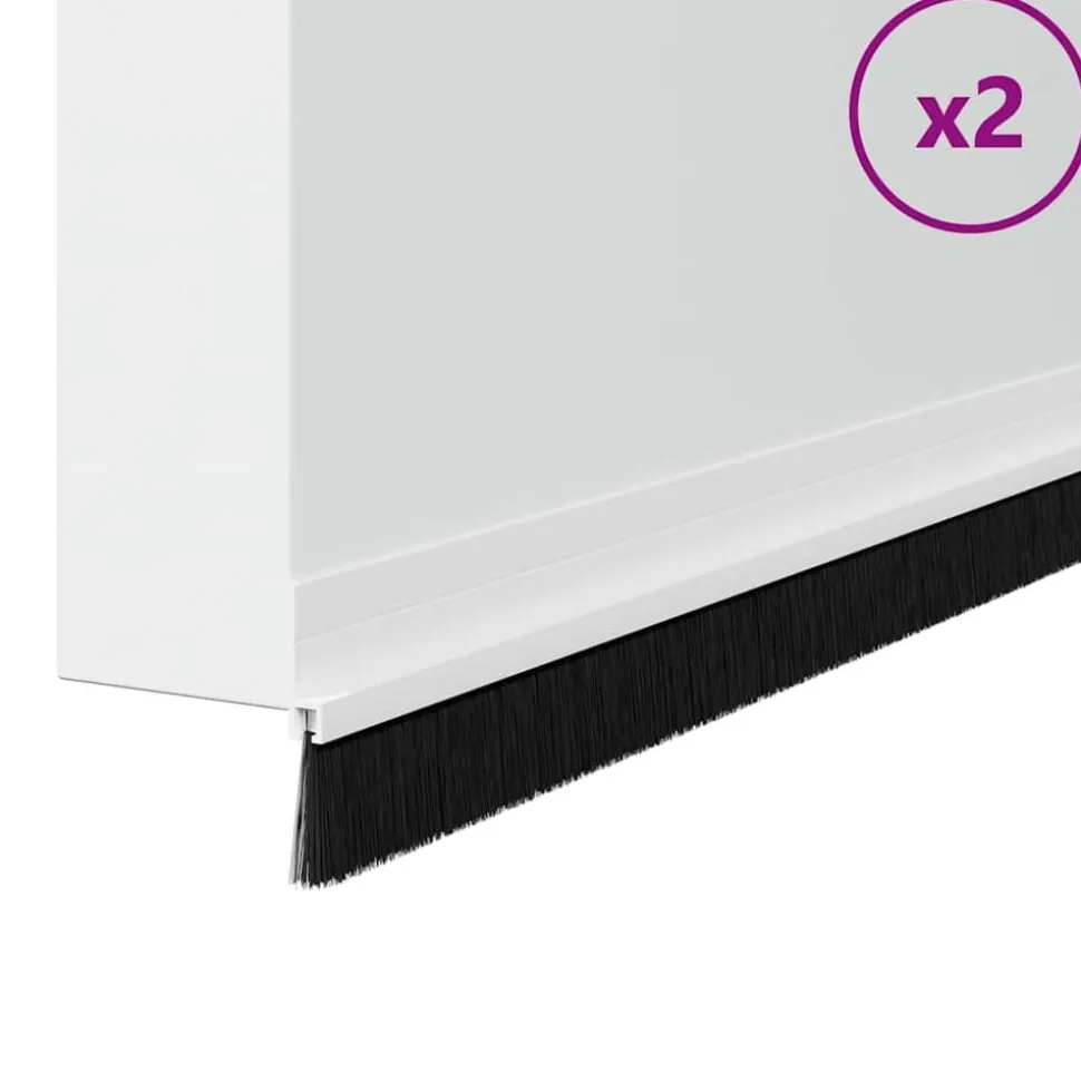 vidaXL Självhäftande dörrborstlist 2 pcs Vit 100 cm Aluminiumlegering