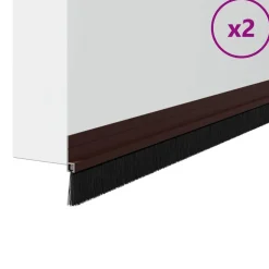 vidaXL Självhäftande dörrborstlist 2 pcs Brun 100 cm Aluminiumlegering