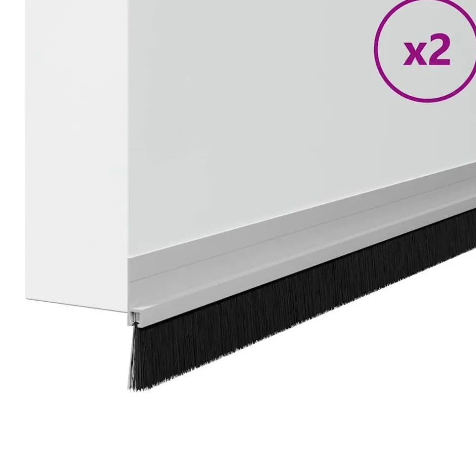 New vidaXL Självhäftande dörrborstlist 2 pcs 100 cm Silver