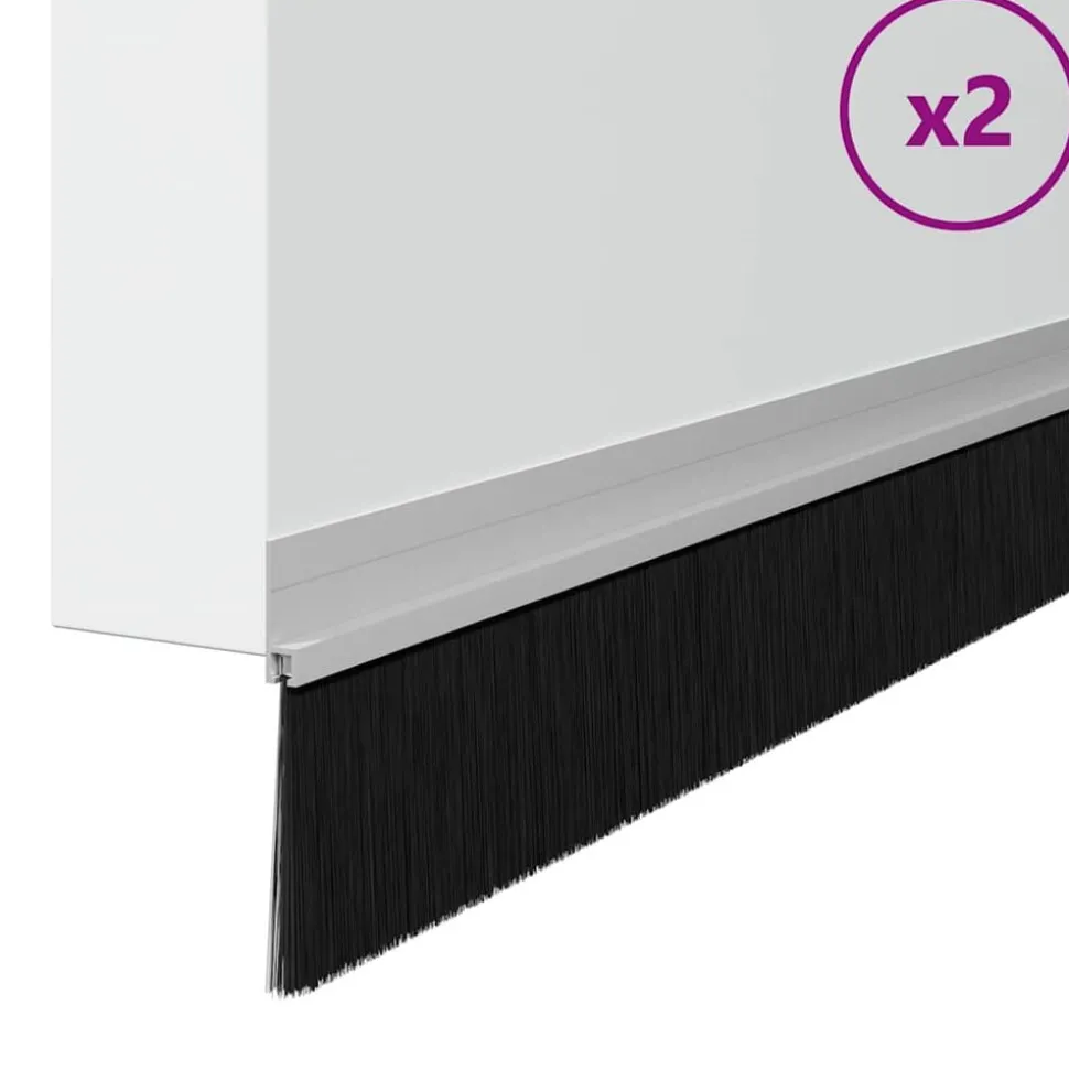 vidaXL Självhäftande dörrborstlist 2 pcs Silver 100 cm