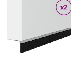 vidaXL Självhäftande dörrborstlist 2 pcs Silver 100 cm