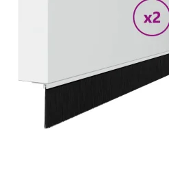 vidaXL Självhäftande dörrborstlist 2 pcs Vit 100 cm Aluminiumlegering