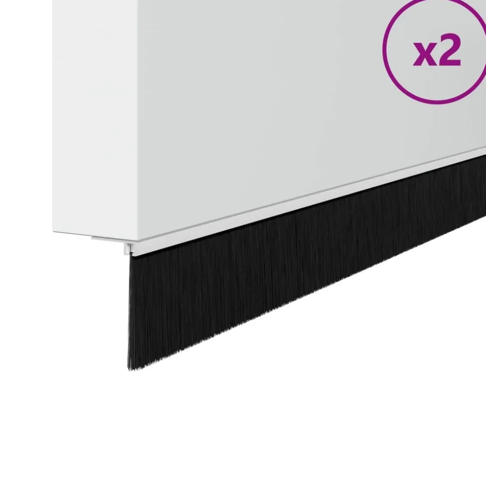 vidaXL Självhäftande dörrborstlist 2 pcs Vit 100 cm Aluminiumlegering