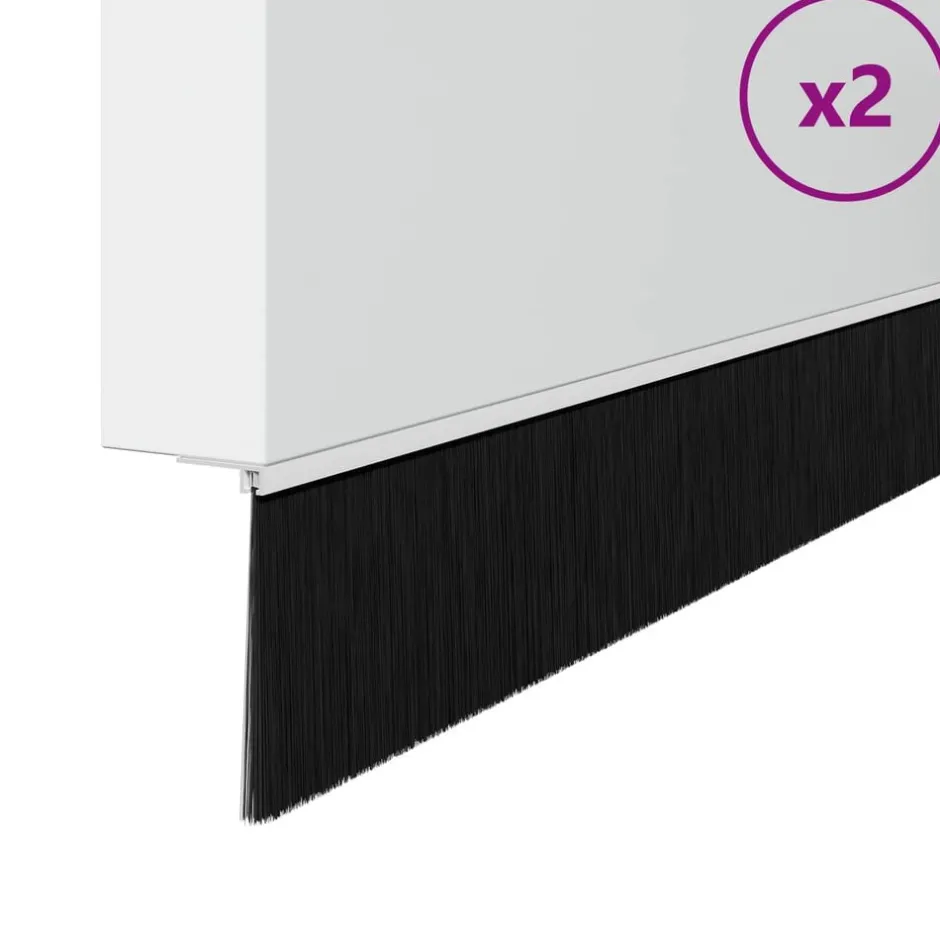 Best vidaXL Självhäftande dörrborstlist 2 pcs 100 cm Aluminiumlegering Vit