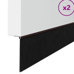 vidaXL Självhäftande dörrborstlist 2 pcs 100 cm Aluminiumlegering Brun