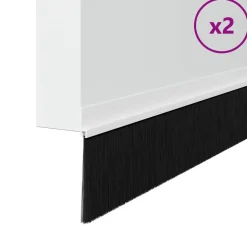 vidaXL Självhäftande dörrborstlist 2 pcs Vit 100 cm Aluminiumlegering