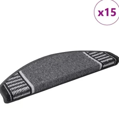 vidaXL Självhäftande trappmattor 15 pcs Antracit 65 x 21 x 4 cm