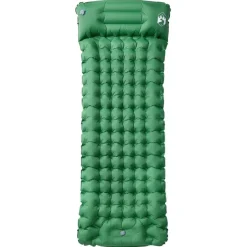 Best vidaXL Självuppblåsande campingmadrass med kudde 1 person Grön