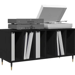 Discount vidaXL Skivskåp med hylla 100 x 38 x 48 cm Konstruerat trä Svart ek