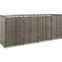 vidaXL Skjul för fyra soptunnor grå 274x80x117 cm konstrotting