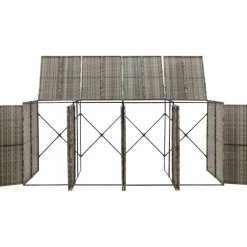 vidaXL Skjul för fyra soptunnor grå 274x80x117 cm konstrotting