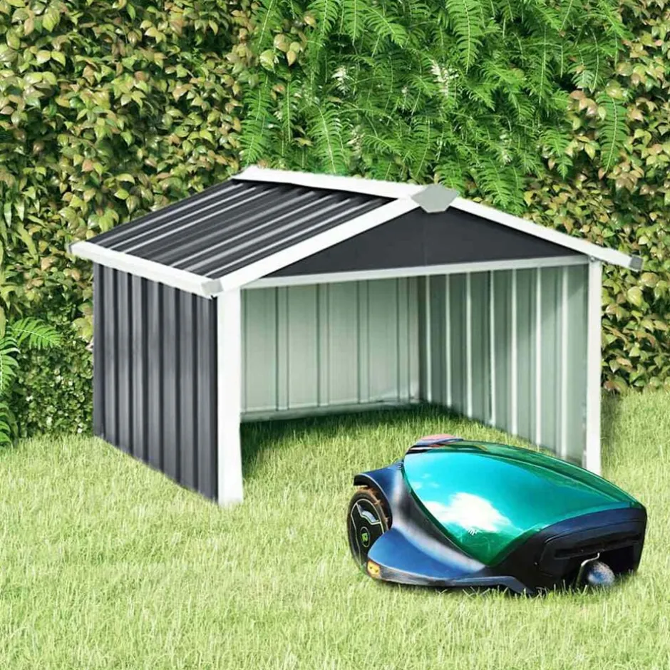 Discount vidaXL Skjul för robotgräsklippare 92x97x63 cm galvaniserat stål Antracit